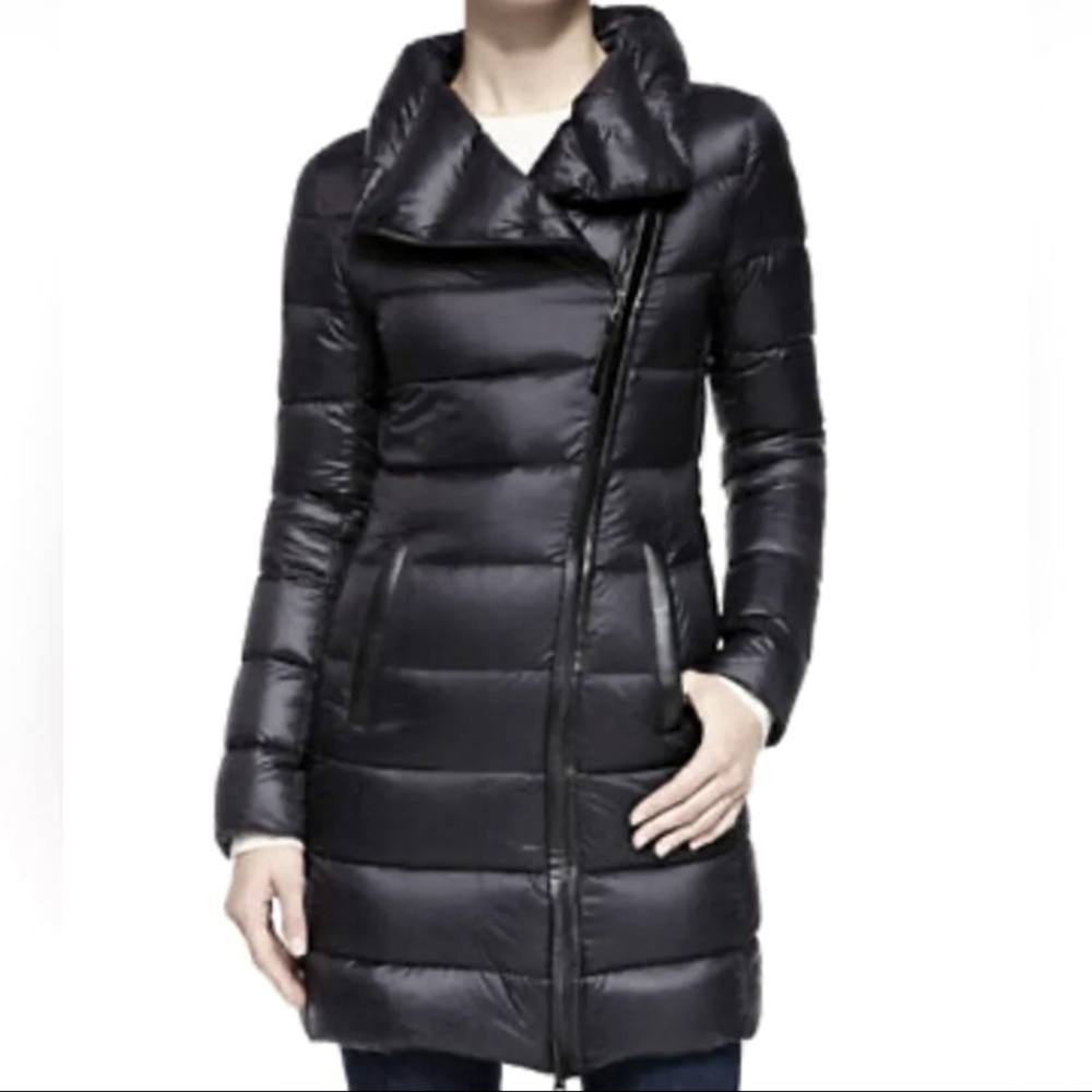 Mackage Womens Yara Leather Trimmed Lightweight Puffer Size Small